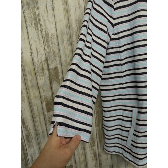 T by TALBOTS 1/4 Zip Pullover Kangaroo Pocket Mock Neck Cotton Textured 1X - Picture 6 of 12